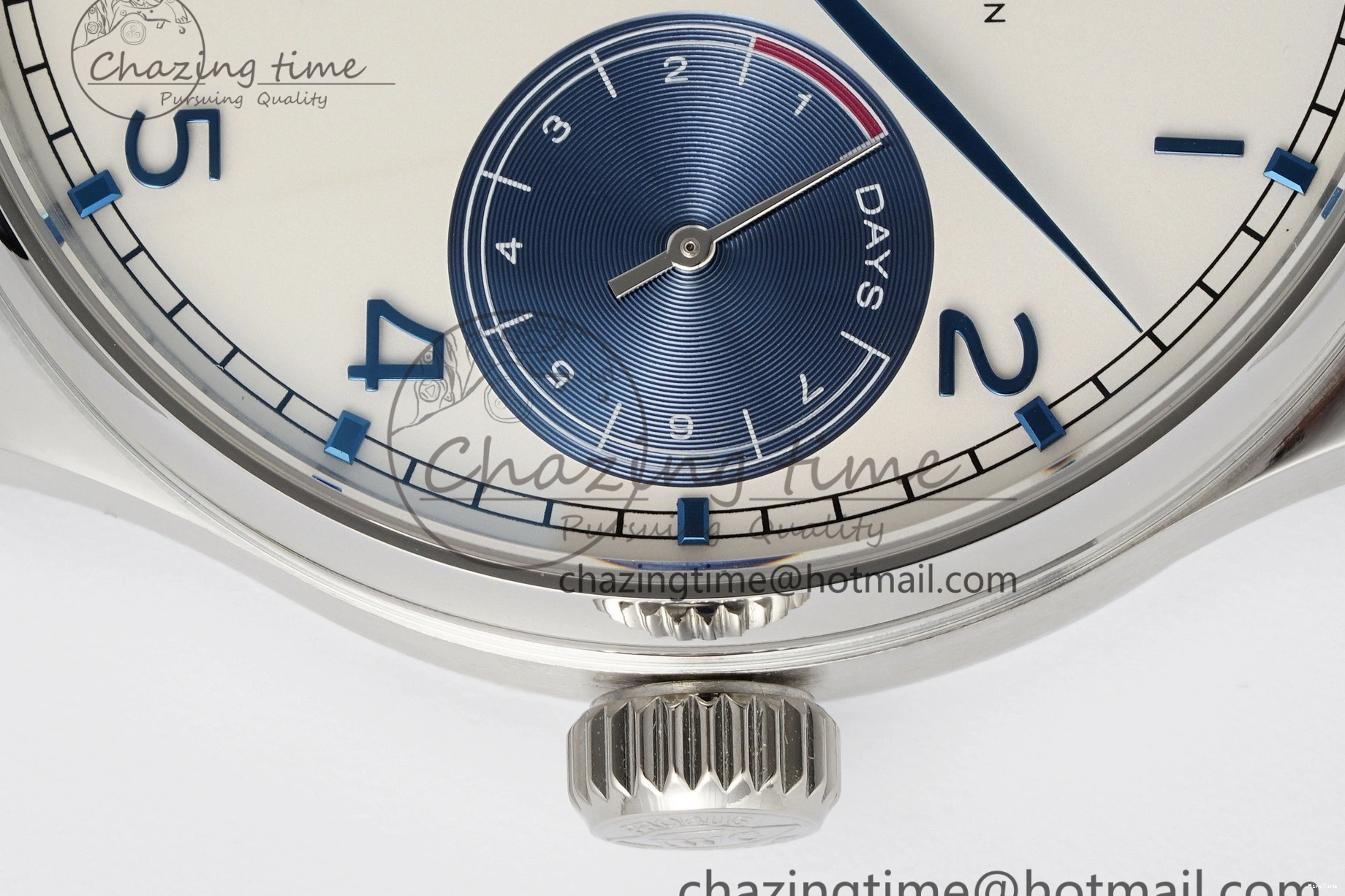 MIROTIME 0316 ZeroBulk Portuguese Real PR IW500715 SS AZF 1:1 Best Edition White Blue Dial on Blue Leather Strap A 7034
